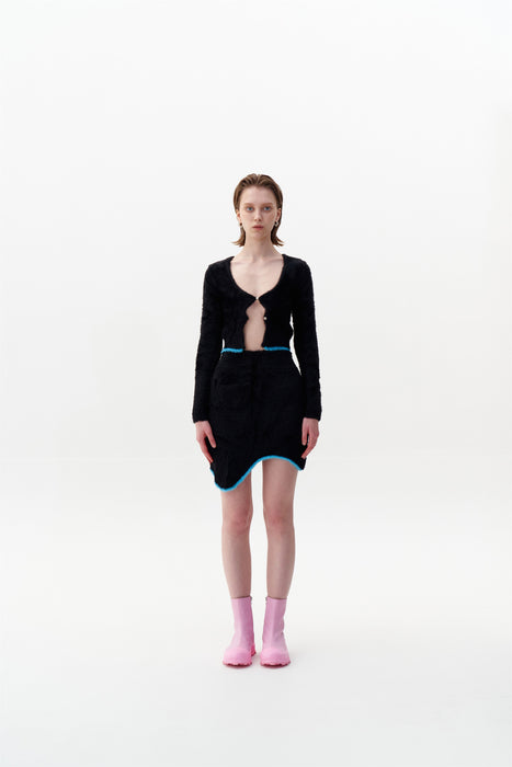 EUROPA ECO FAUX FUR CROPPED CARDIGAN
