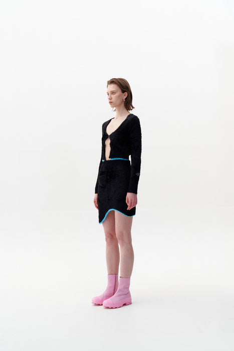 EUROPA ECO FAUX FUR CROPPED CARDIGAN