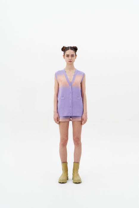NARVI "SPRAY PAINTED" OVERSIZED CARDIGAN WITH DETACHABLE SLEEVES