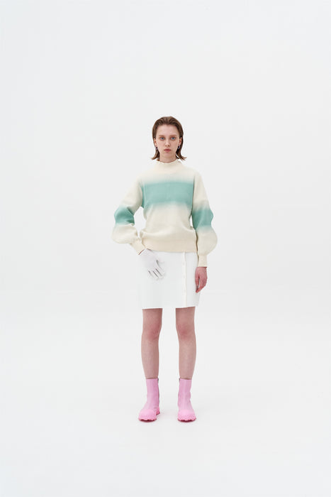 SINOPE "SPRAY PAINTED" MOCKNECK WITH WAVY SLEEVES