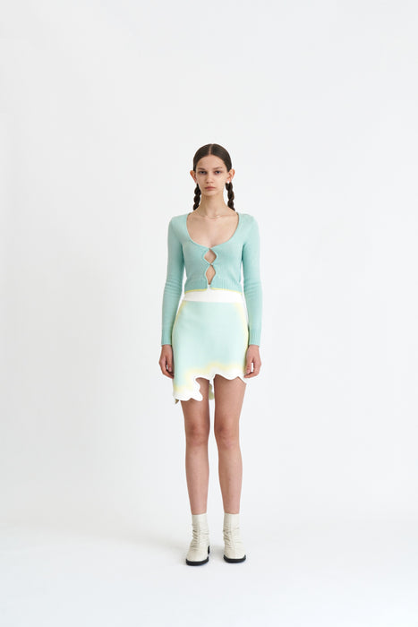 DEGAS MERINO WOOL CROPPED CARDIGAN