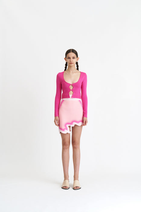 DEGAS MERINO WOOL CROPPED CARDIGAN