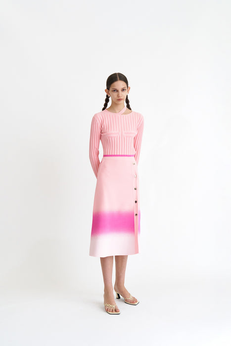 Pink a line midi cheap skirt