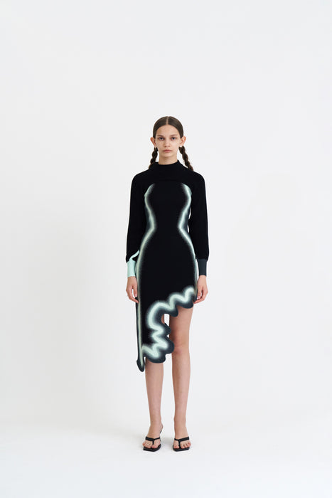 BROOKLYN WAVY ASYMMETRIC DRESS