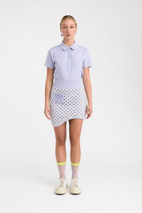 BOZO CROCHET WAVY MINI SKIRT