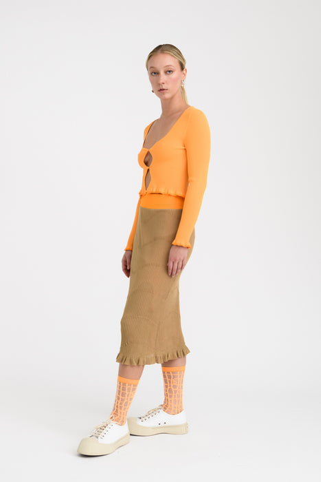 FINLEY DOUBLE LAYER MIDI SKIRT