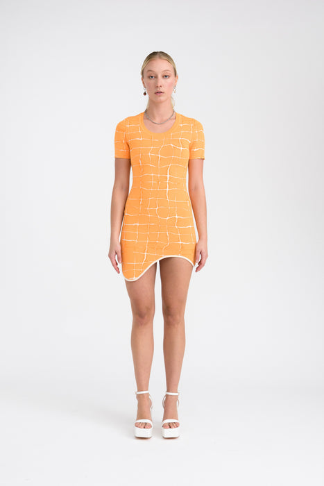 DEXTER AQUA SHORT SLEEVE MINI DRESS