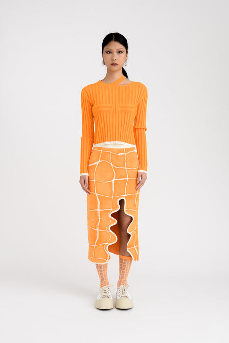 PIPE LONG SLEEVE CROPPED TOP