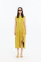 KERRY PLEATED ECO TANK DRESS WITH SIDE CUT OUT
