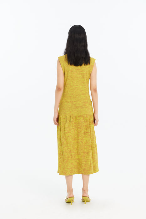KERRY PLEATED ECO TANK DRESS WITH SIDE CUT OUT