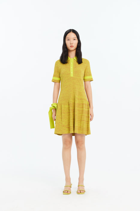 HOLLIS PLEATED ECO POLO DRESS
