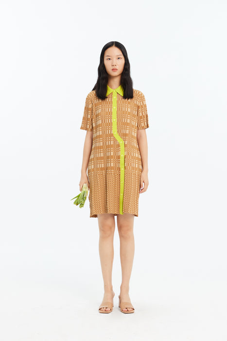 DANA ECO WAVY POLO DRESS