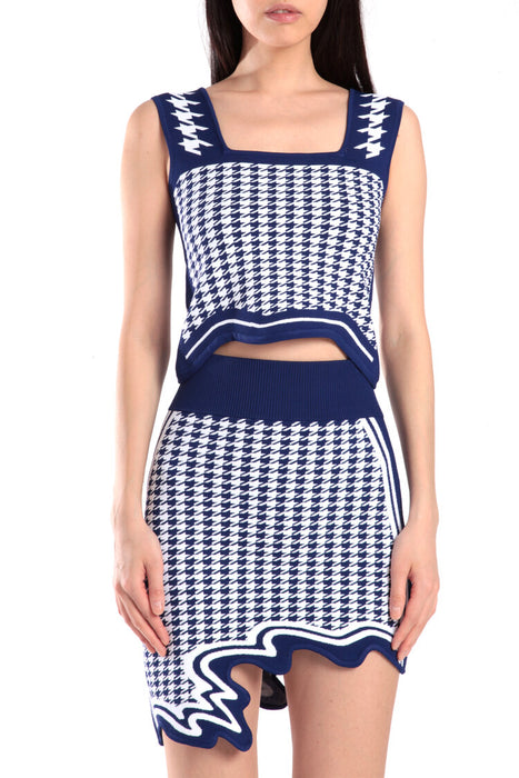 Titus Houndstooth Crop Tank Top