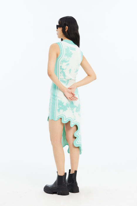 BROOKLYN ECO "TIE DYE" WAVY ASYMMETRIC DRESS
