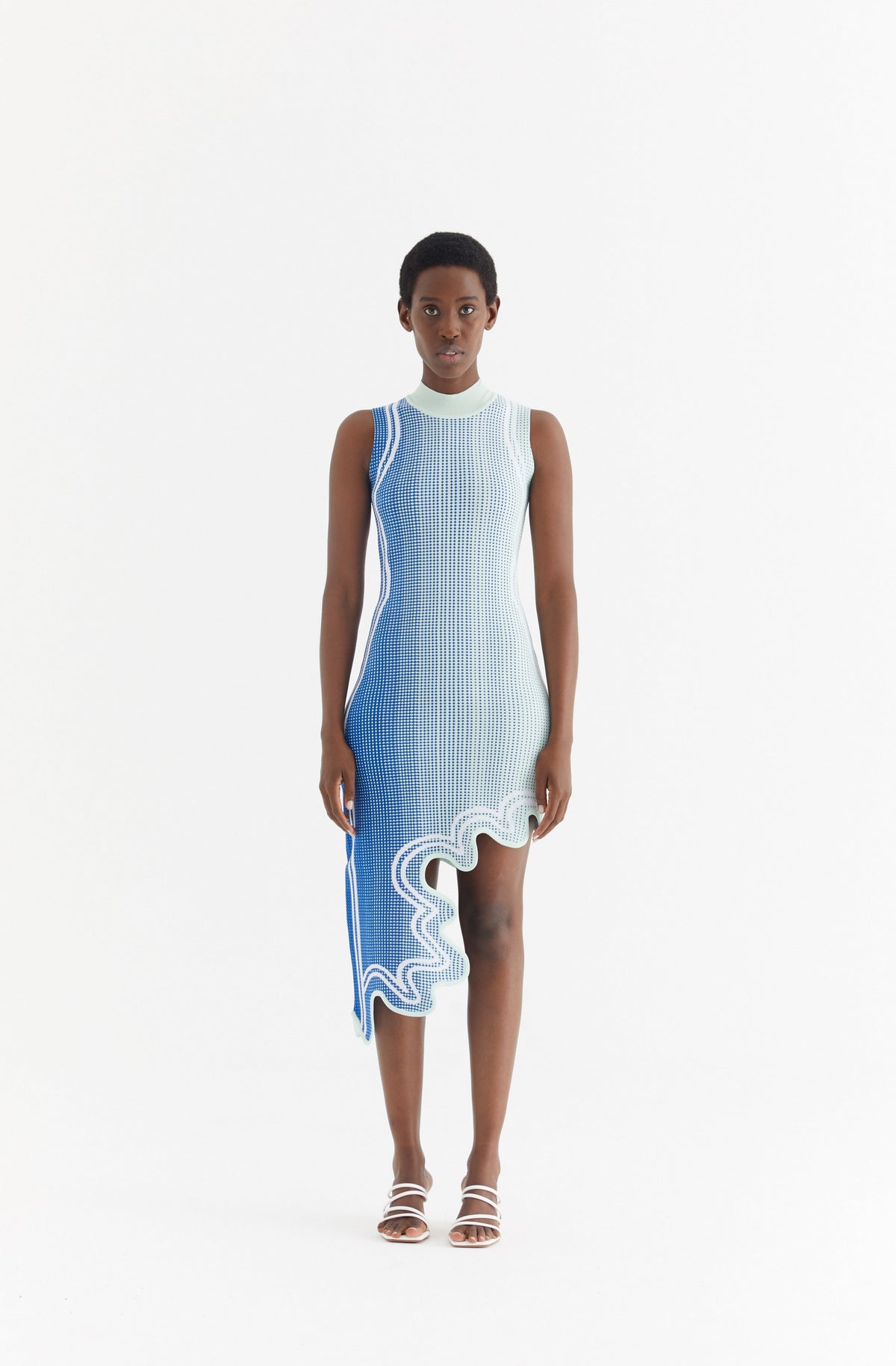 Stripe asymmetry hem dress　Riu　Rちゃん Stripe asymmetry hem dress – Riu