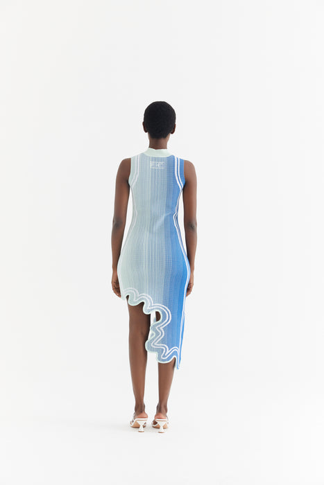 LYDIA SUSTAINABLY SOURCED WAVY ASYMMETRIC DRESS M LYDIA SUSTAINABLY SOURCED WAVY ASYMMETRIC DRESS M