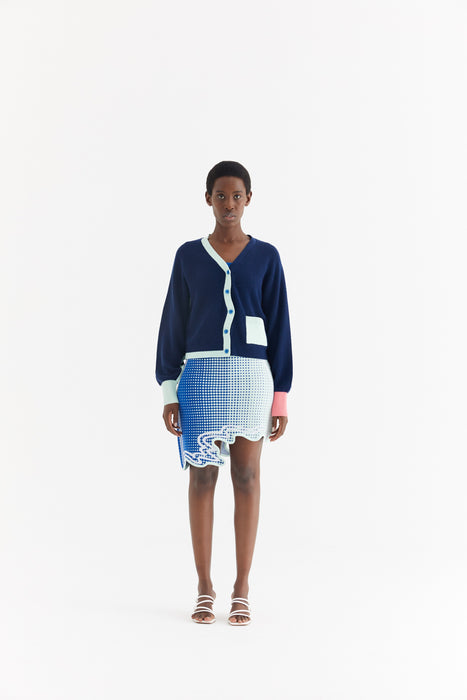 SEDNA MERINO WOOL WAVY CARDIGAN