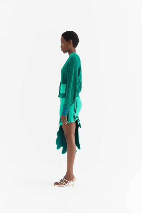 SEDNA MERINO WOOL WAVY CARDIGAN