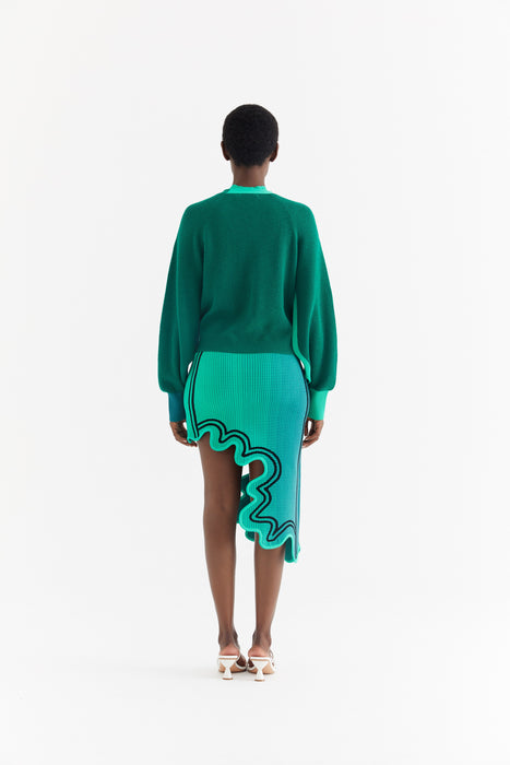 SEDNA MERINO WOOL WAVY CARDIGAN