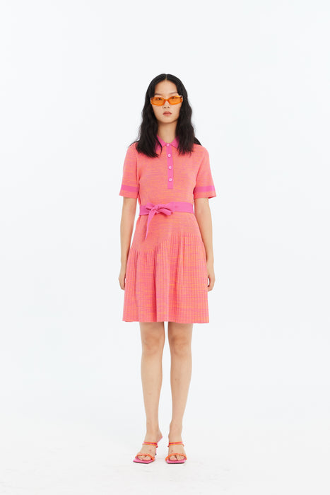 HOLLIS PLEATED ECO POLO DRESS