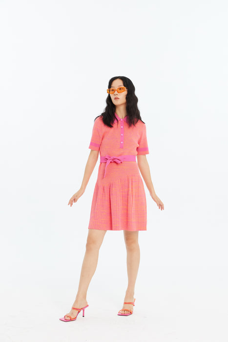 HOLLIS PLEATED ECO POLO DRESS