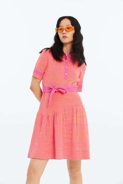 HOLLIS PLEATED ECO POLO DRESS