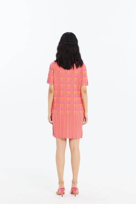 DANA ECO WAVY POLO DRESS