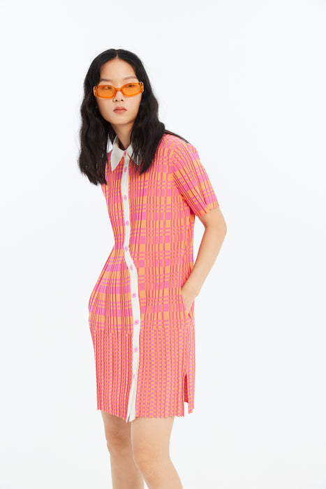 DANA ECO WAVY POLO DRESS