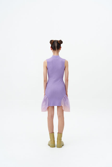 PORTIA 3D-BUBBLE RUCHED SLEEVELESS DRESS