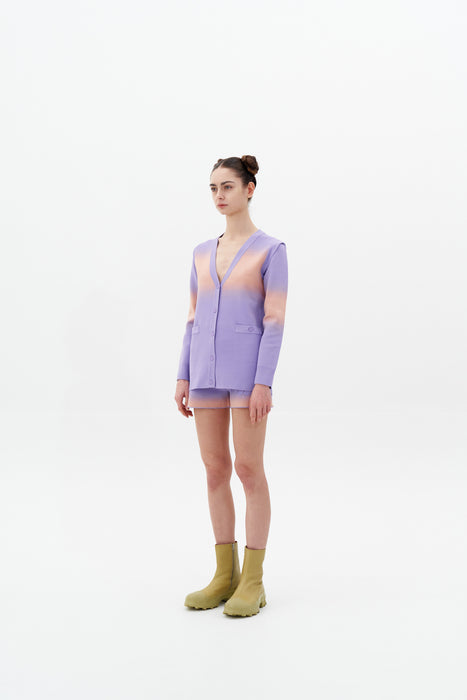 NARVI "SPRAY PAINTED" OVERSIZED CARDIGAN WITH DETACHABLE SLEEVES