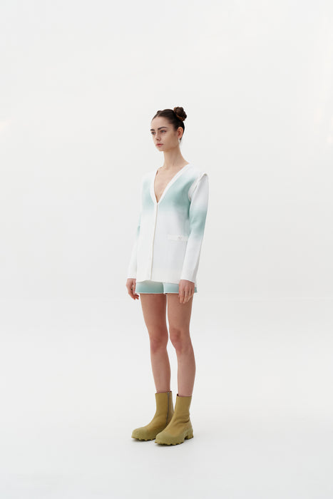 NARVI "SPRAY PAINTED" OVERSIZED CARDIGAN WITH DETACHABLE SLEEVES