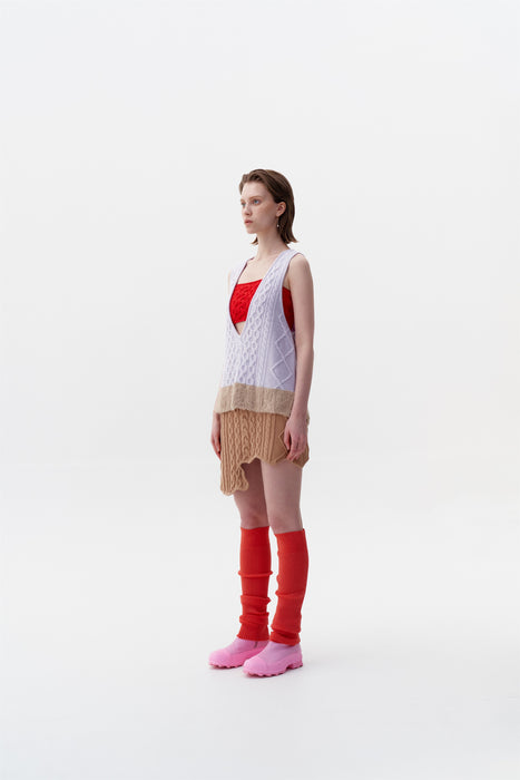 KEPLER MIXED CABLE KNIT VEST