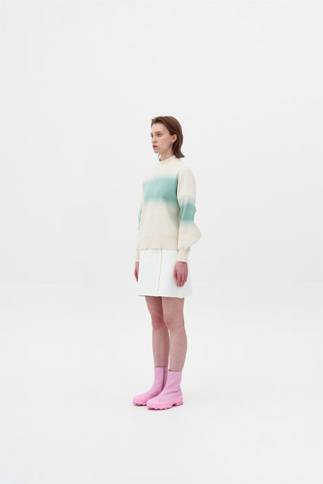 SINOPE "SPRAY PAINTED" MOCKNECK WITH WAVY SLEEVES