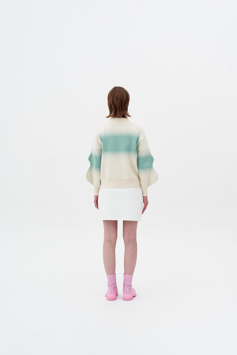 SINOPE "SPRAY PAINTED" MOCKNECK WITH WAVY SLEEVES