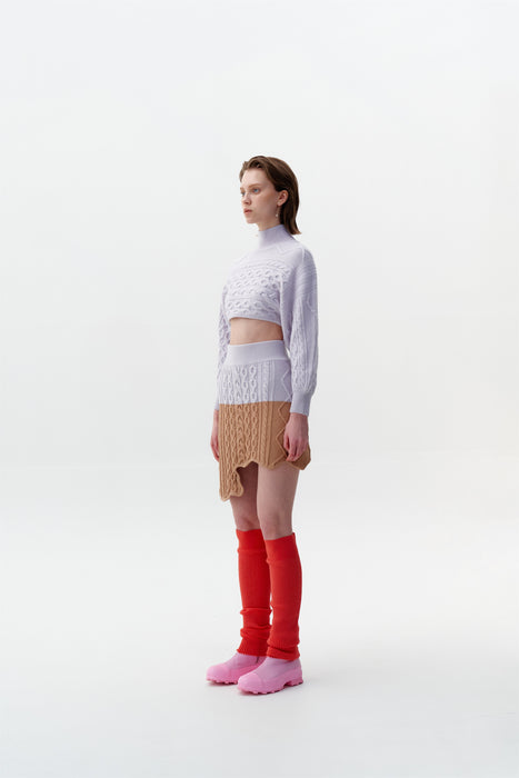 MERCURY OVERSIZED MIXED CABLE KNIT PULLOVER