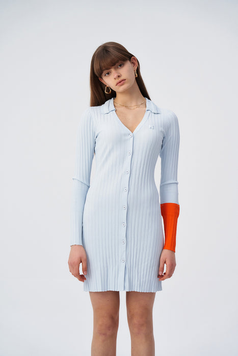 AZULA ECO V-NECK BUTTONED DRESS