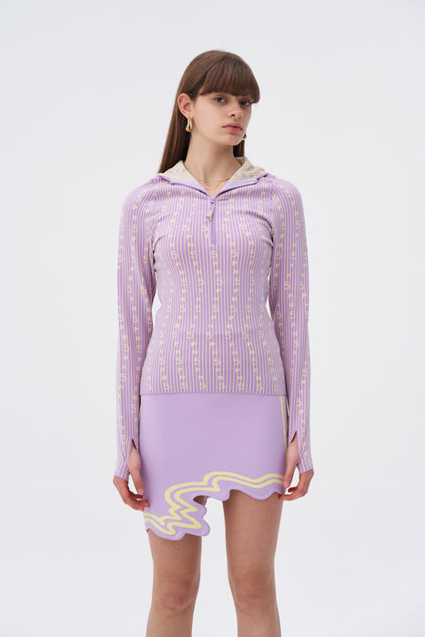 EILISH SIGNATURE WAVY MINI SKIRT IN ECO YARN